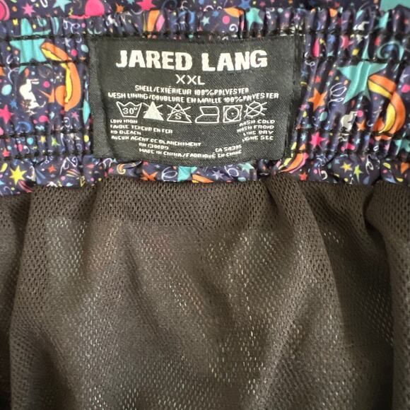 Jared Lang Swim Trunks Mens XXL 5" Purple Cosmic Star Print Pockets Spacecore - Picture 6 of 6